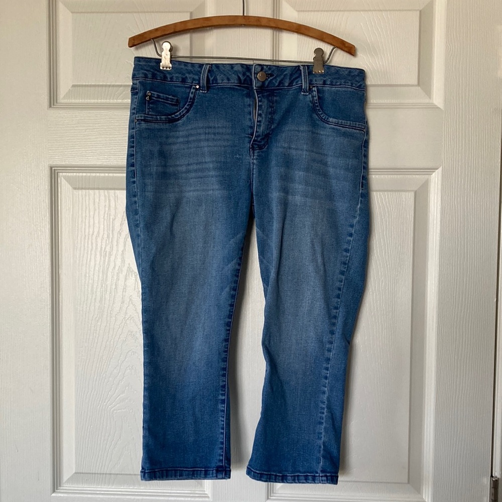 Djeans stretch denim skinny capris size 10
